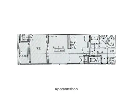 名鉄名古屋本線 岡崎公園前駅 徒歩3分 3階建 新築(1LDK/1階)の間取り写真