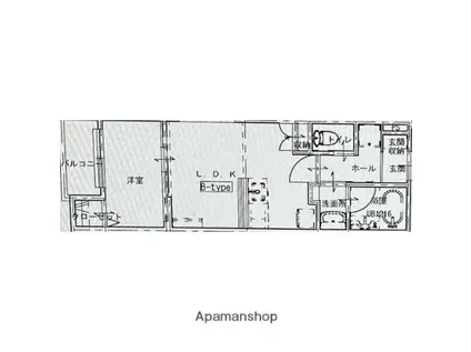 名鉄名古屋本線 岡崎公園前駅 徒歩3分 3階建 新築(1LDK/2階)の間取り写真