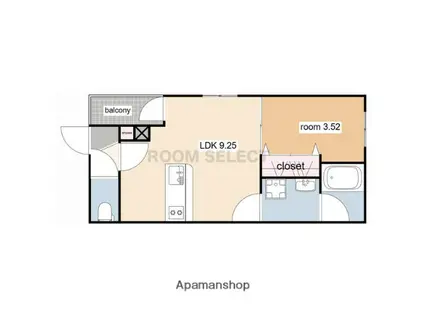 ALIVIA知立(1LDK/3階)の間取り写真