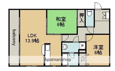 ブラウニーⅡ(2LDK/3階)の間取り写真