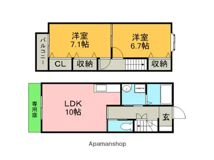 SUN CLAIR(2LDK)の間取り写真