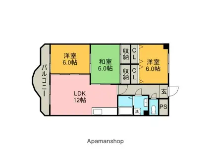 M・Iサンコート(3LDK/3階)の間取り写真