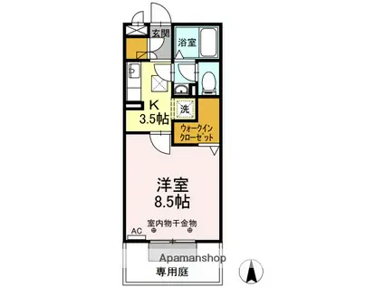 PRISMIC(1K/1階)の間取り写真