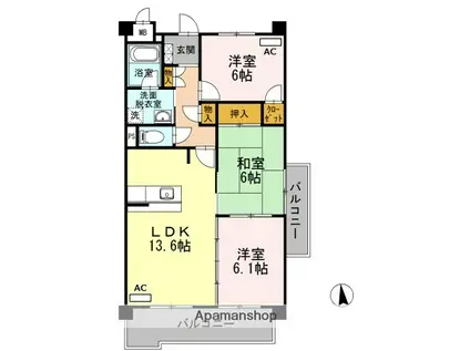 ヴォーリバージュⅢ(3LDK/2階)の間取り写真