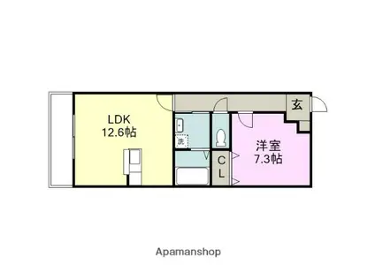 プリミエールJYOJYO(1LDK/6階)の間取り写真