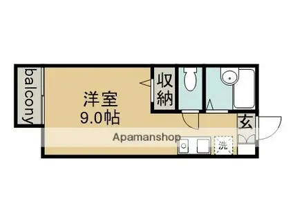 パークサイドSHINOGI(ワンルーム/2階)の間取り写真