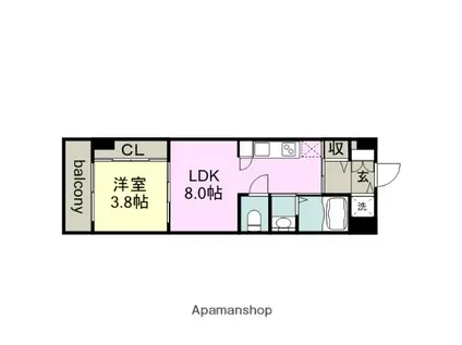 ジョイフル梶田(1LDK/5階)の間取り写真