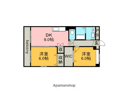 LUCE(2DK/2階)の間取り写真