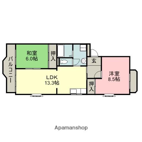 メゾン福谷Ⅱ(2LDK/2階)の間取り写真