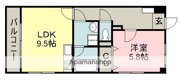 メゾンレーヴ(1LDK/3階)の間取り写真