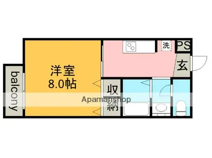 サープラスラーム・ふじ(1K/2階)の間取り写真