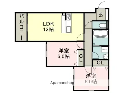 GRAN PARK青山台(2LDK/2階)の間取り写真