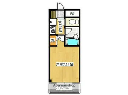 カレッジハイツ春日井(1K/3階)の間取り写真