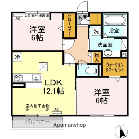 リジュール(2LDK/1階)の間取り写真