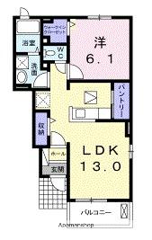 カーサ・スクーデリア Ⅳ(1LDK/1階)の間取り写真