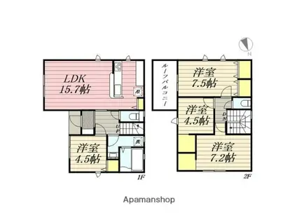 中央本線 高蔵寺駅 徒歩23分 2階建 築3年(4LDK)の間取り写真