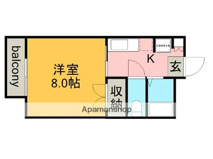 グレース雅(1K/2階)の間取り写真