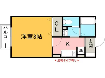 ジュネス ヴィラージュ(1K/1階)の間取り写真