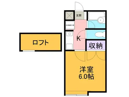 メゾンエスポア(1K/1階)の間取り写真