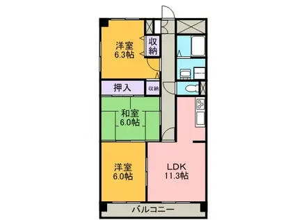 プレステージ15(3LDK/1階)の間取り写真