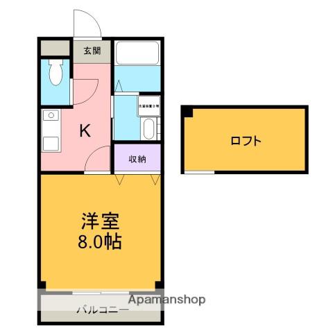 グリーンヴィレッジ上川田A棟(1K/1階)の間取り写真