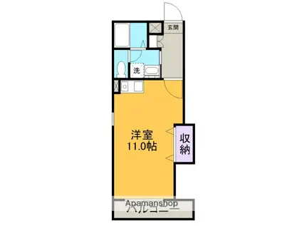 LOTUS AOI(ワンルーム/2階)の間取り写真