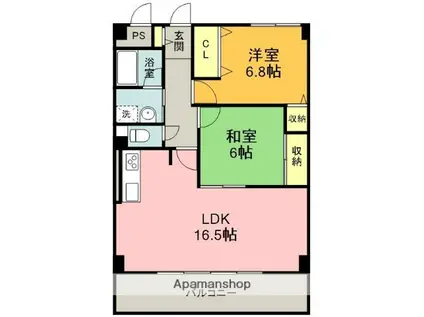 ロイヤル柴田(2LDK/2階)の間取り写真