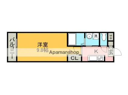 ラ メゾン ドゥ 日名中町(1K/2階)の間取り写真