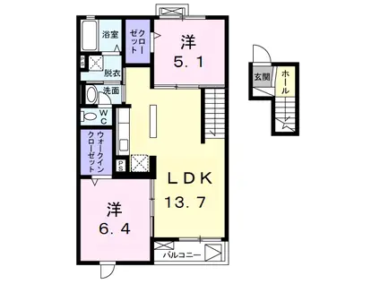 キーウィ(2LDK/4階)の間取り写真