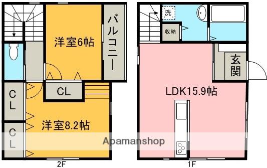 東海道本線 西岡崎駅 徒歩7分 2階建 築12年(2LDK)の間取り写真