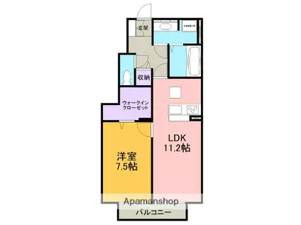 アヴァンセ 岡町(1LDK/1階)の間取り写真