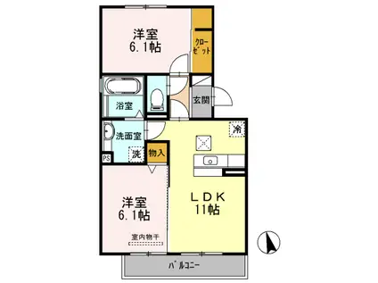 ベルハウス寿(2LDK/1階)の間取り写真