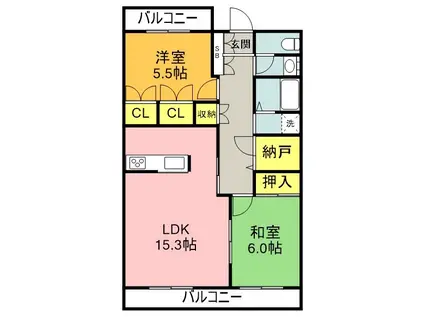PALETTE-T2(2LDK/2階)の間取り写真