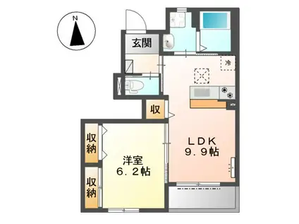 ファミリー レジデンス(1LDK/1階)の間取り写真