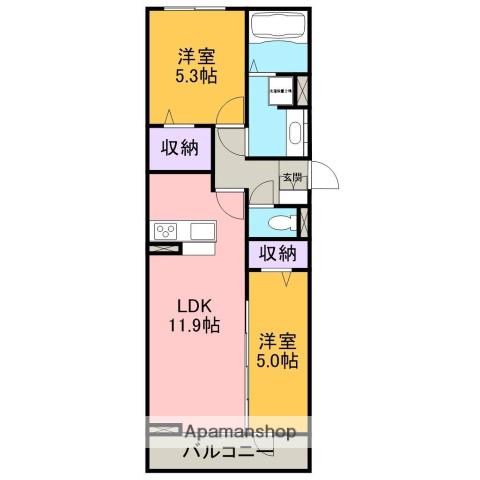 ルクール羽根東(2LDK/1階)の間取り写真