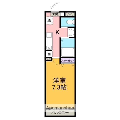 A・CITY八帖(1K/5階)の間取り写真