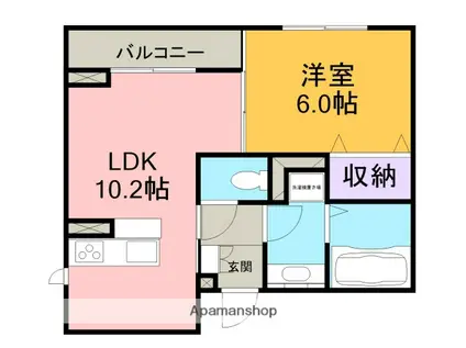 マンチェスター(1LDK/1階)の間取り写真