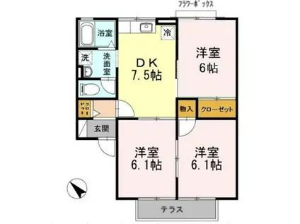 セジュールOZ(3DK/1階)の間取り写真