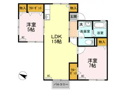 メゾン錦A(3DK/2階)の間取り写真