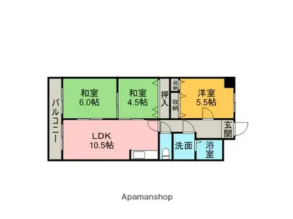 グレイス平島(3LDK/3階)の間取り写真