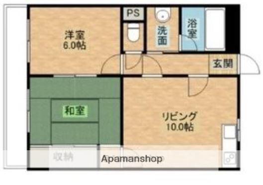 一宮中島コーポラス(2LDK/1階)の間取り写真