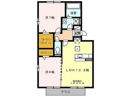 ハピネスコスモ(2LDK/1階)の間取り写真