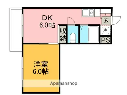 メゾン新生(1DK/2階)の間取り写真