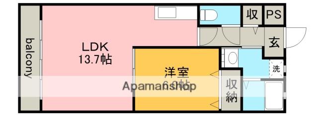 グリーンスクエア(1LDK/2階)の間取り写真