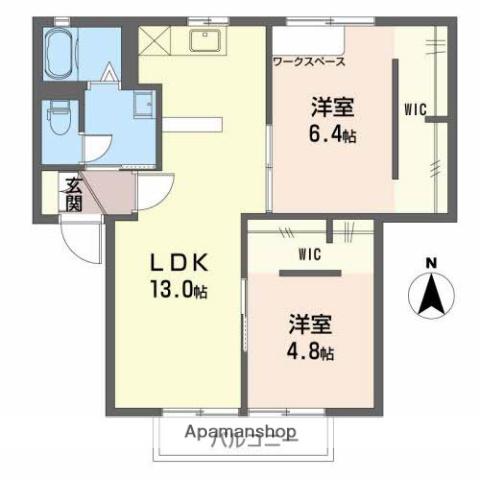 セードル・ナミ(2LDK/1階)の間取り写真