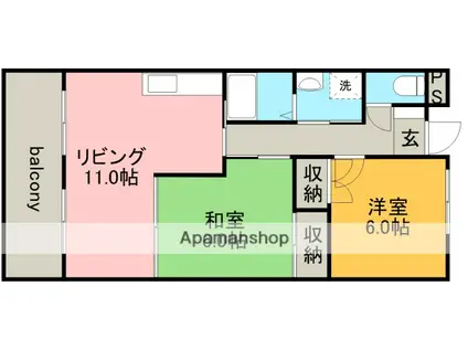 アネックス一宮駅前(2LDK/6階)の間取り写真