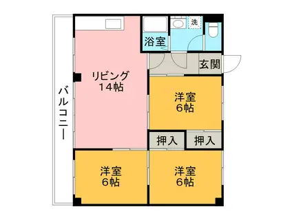 サンストリート松降(3LDK/2階)の間取り写真