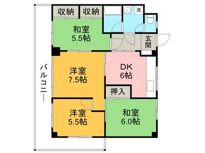 サンストリート松降(4DK/1階)の間取り写真