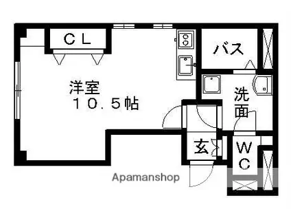 ASSURANCE SATSUKI(ワンルーム/4階)の間取り写真