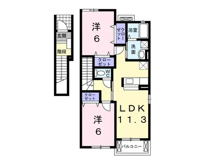 モデラート54(2LDK/2階)の間取り写真